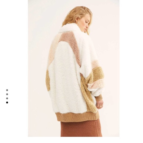 Rare Free People Selma Cardi Color Block Sherpa Cardigan Size S - Picture 3 of 9